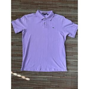 Vineyard Vines Men’s Polo Shirt Purple Whale Logo Size M Short Sleeve Cotton